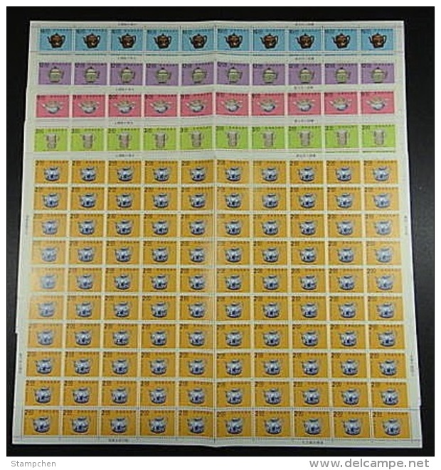 Taiwan 1991 Ancient Chinese Art Treasures Stamps Sheets- Teapot Flower Medicine - Blocks & Kleinbögen