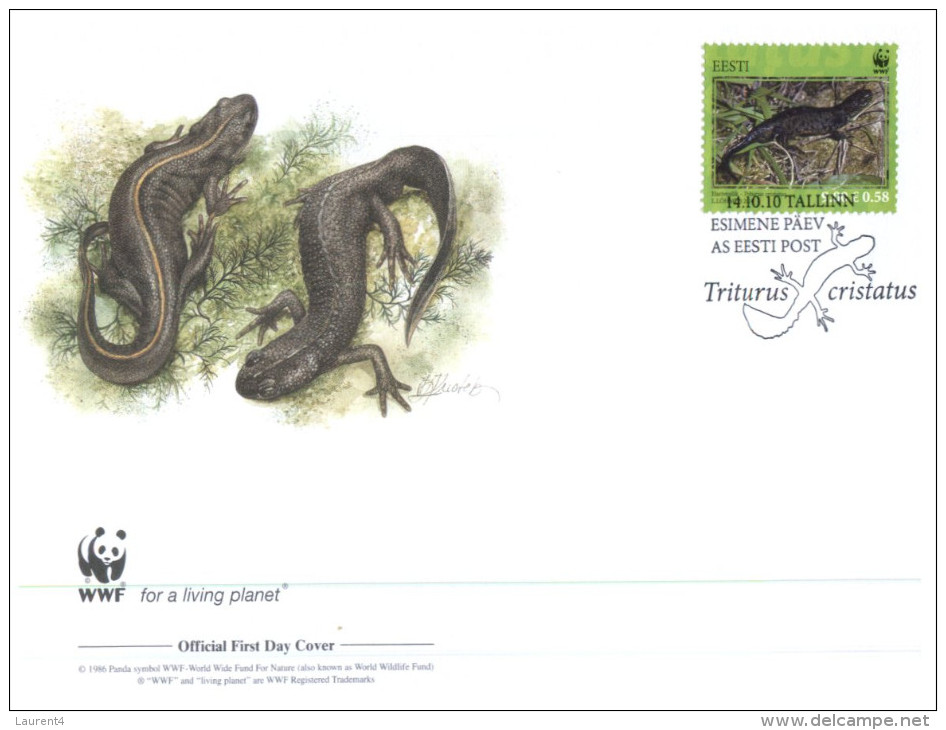 (2222) WWF Set Of FDC Cover  - Estonia - Salamander - FDC