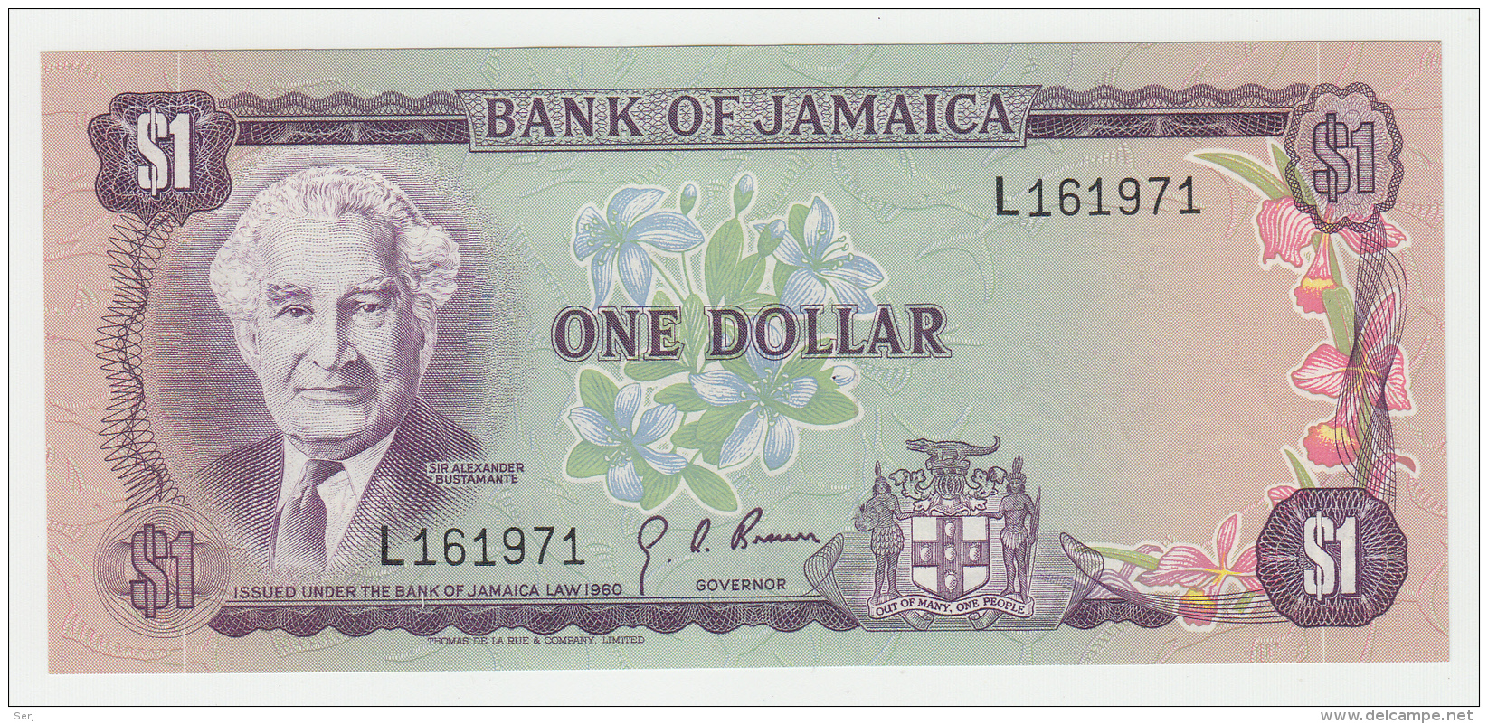 JAMAICA 1 DOLLAR 1960 (1976) UNC NEUF Pick 59a 59 A - Jamaica