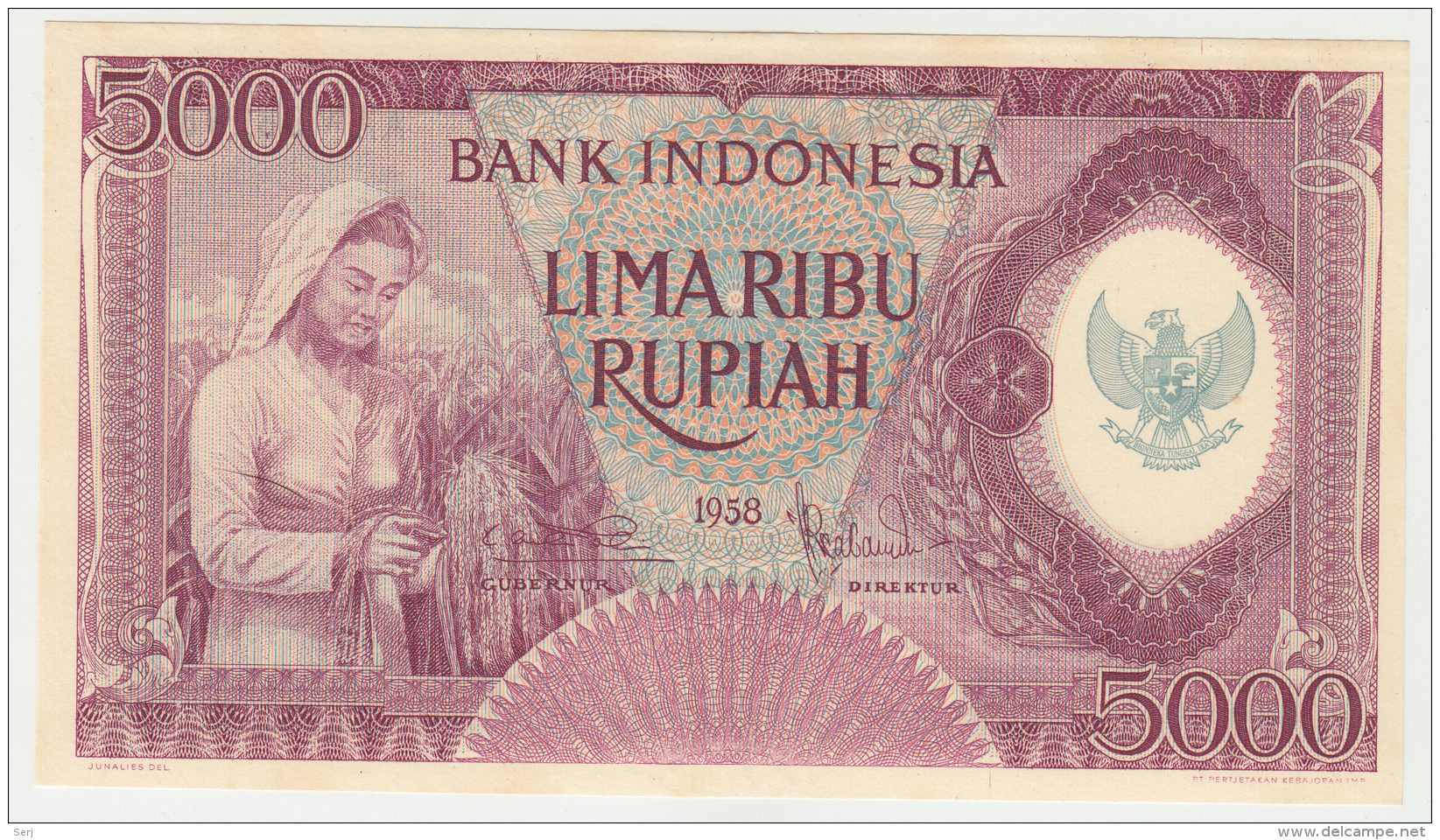 INDONESIA 5000 RUPIAH 1958 UNC NEUF Pick 64 - Indonesia