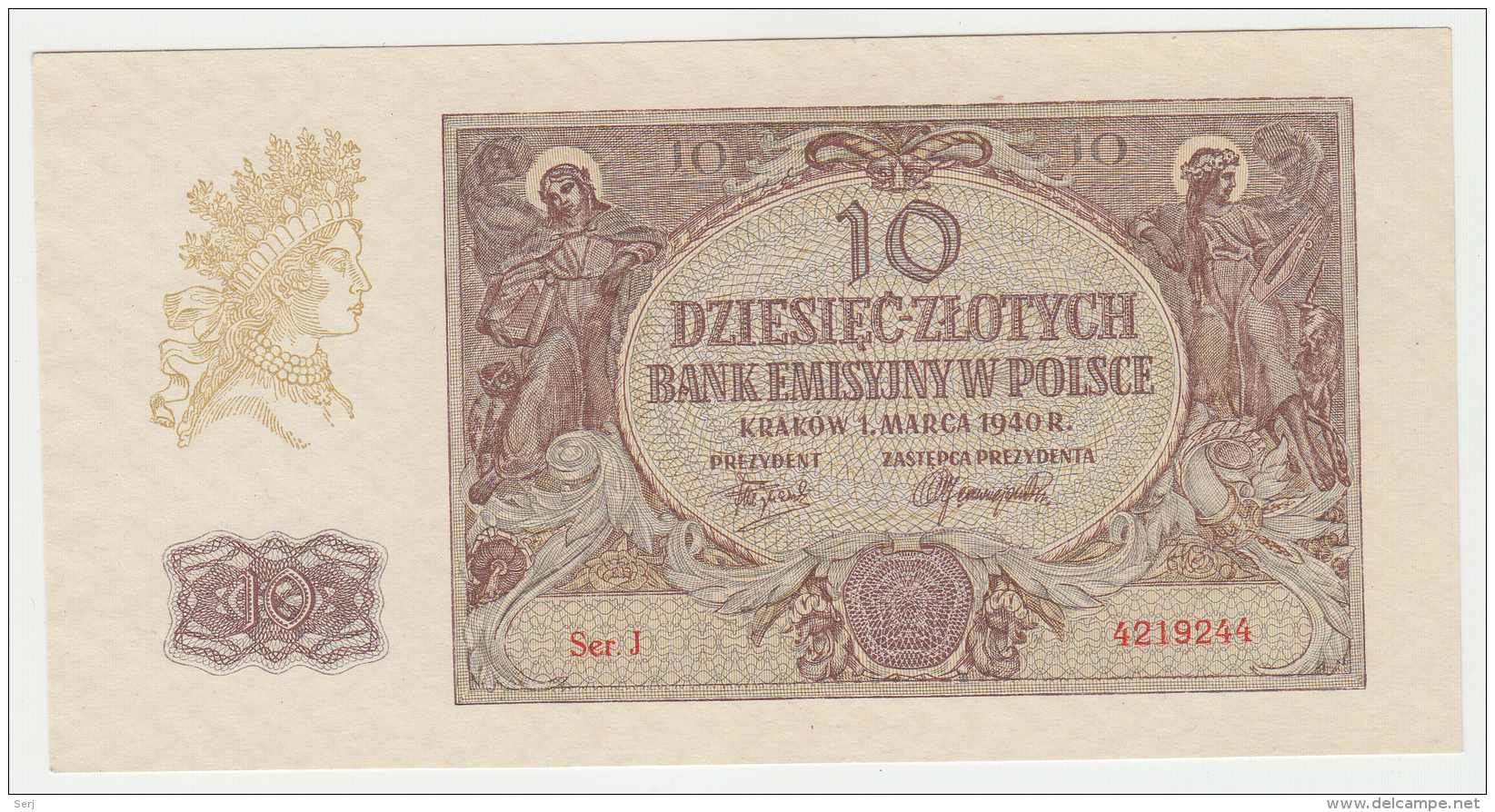 Poland 10 Zlotych 1940 UNC NEUF Pick 94 - Poland