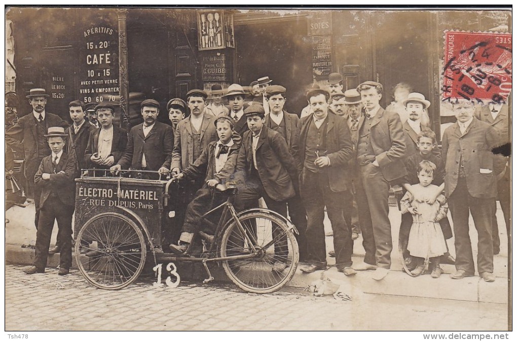 Carte Photo--75--PARIS-3arr--TRIPORTEUR ELECTRO-MATERIEL--7 Rue Dupuis------voir 2 Scans - Paris (03)