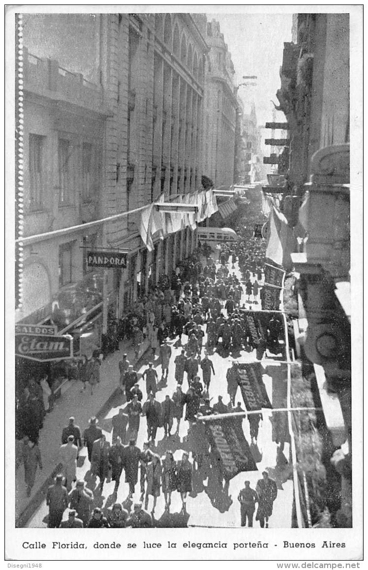 05653 "REP. ARGENTINA - BUENOS AIRES - CALLE FLORIDA" CART. POST. ORIG.  SPEDITA 1949 - Argentine