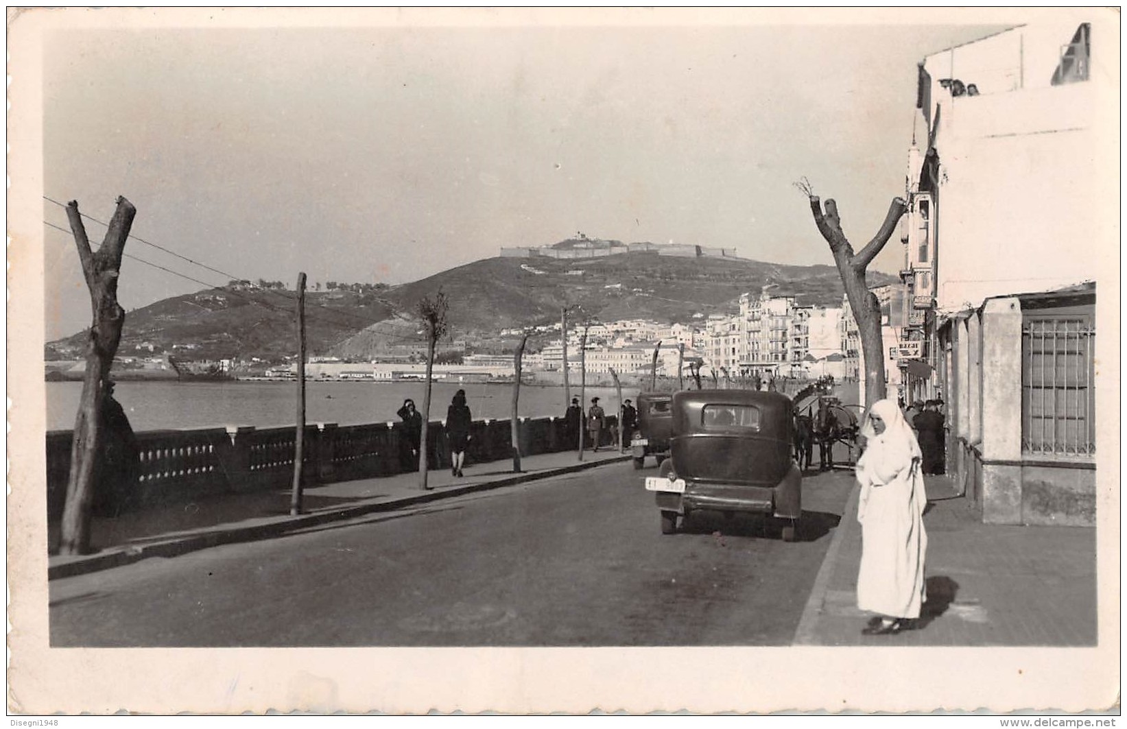 05661 "SPAGNA - CEUTA - UNA VISTA" ANIMATA, AUTO ANNI '30. CART. POST. ORIG.  SPEDITA 1953 - Ceuta