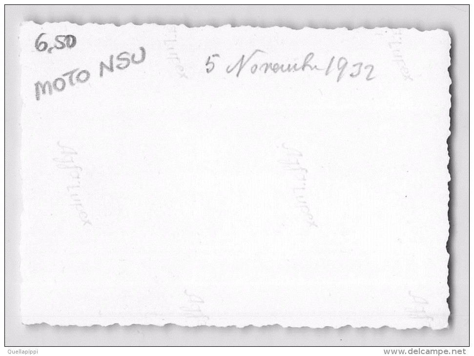 04477 "MOTO NSU 1932"  ANIMATA.  FOTOGRAFIA ORIGINALE - Motor Bikes