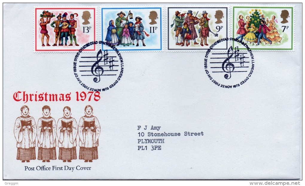 GB First Day Cover To Celebrate Christmas 1978. - 1971-1980 Decimal Issues