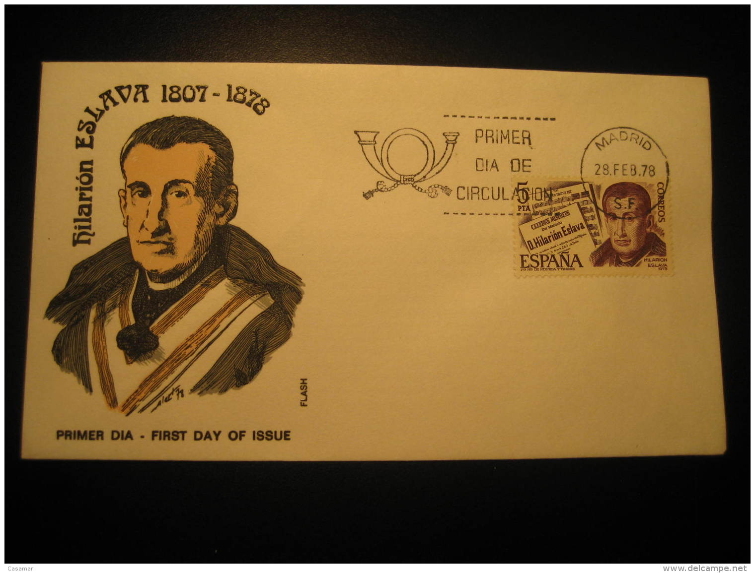 Madrid 1978 Hilarion ESLAVA Music Fdc Cancel Cover Spain - Music