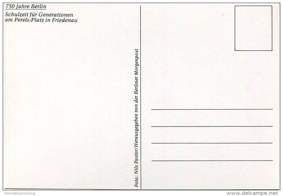 Berlin - Friedenau - Schule Am Perelsplatz - AK Grossformat - Schöneberg