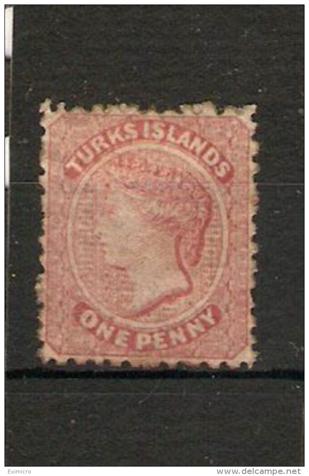 TURKS ISLANDS 1867 1d Dull Rose SG 1 Perf 11 - 12½  No Watermark MOUNTED MINT Cat £65 - Turks E Caicos