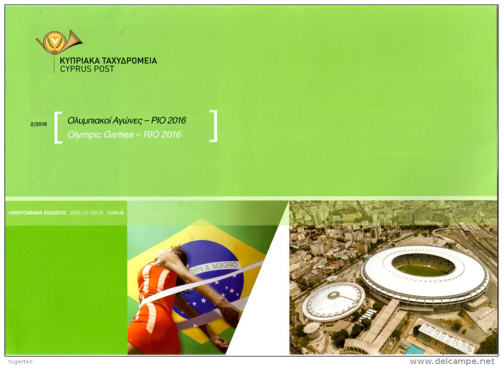 Chypre Cyprus 2016 - Brochure Leaflet Folder -Jeux Olympiques RIO - Olympic Games Rio 2016 - Olympics - 2 Scans Tennis - Summer 2016: Rio De Janeiro