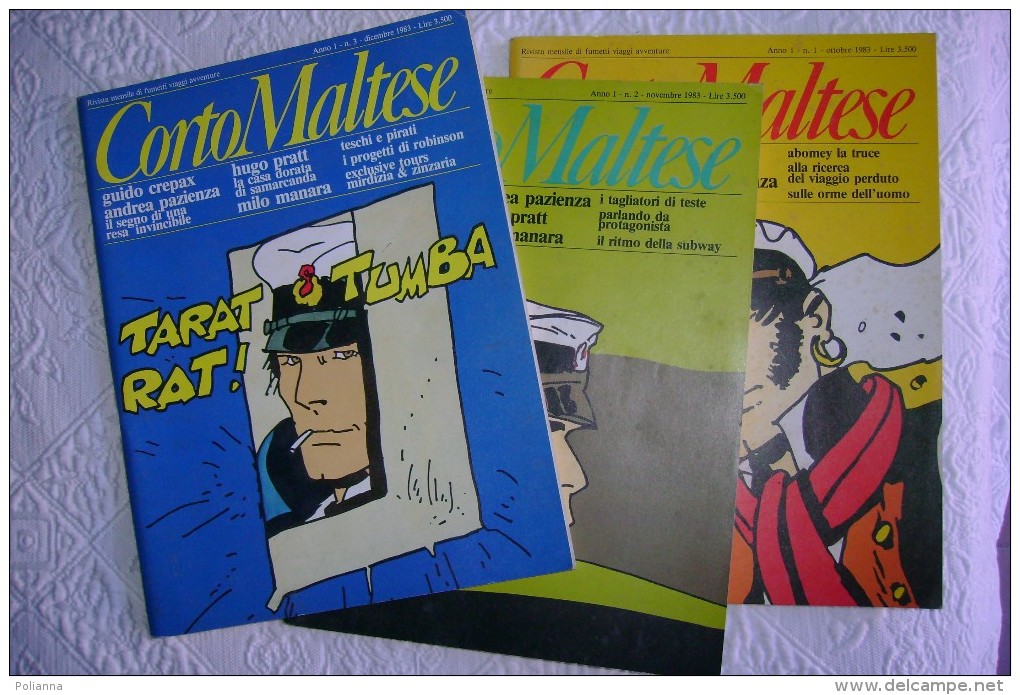 PDA/1 Rivista Mensile Di Fumetti - CORTO MALTESE N.1-2-3 1983 PRATT-MANARA-PAZIENZA-CREPAX.... - Corto Maltese