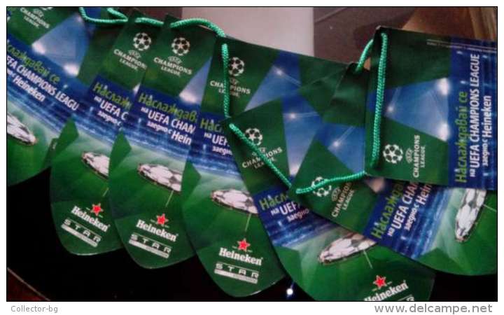 RARE UNIQUE LABEL SING Flags Advertising Original Brand New Heineken Champions League In 2008 - Schilder