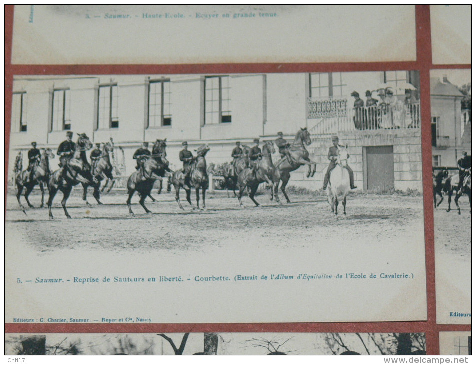 SAUMUR  1900  LOT 8 CPA N°1 A 8 / HARAS DRESSAGE EQUESTRE / TENUE ECUYER / EQUITATION  EDITEUR  C CHARIER A SAUMUR - Saumur