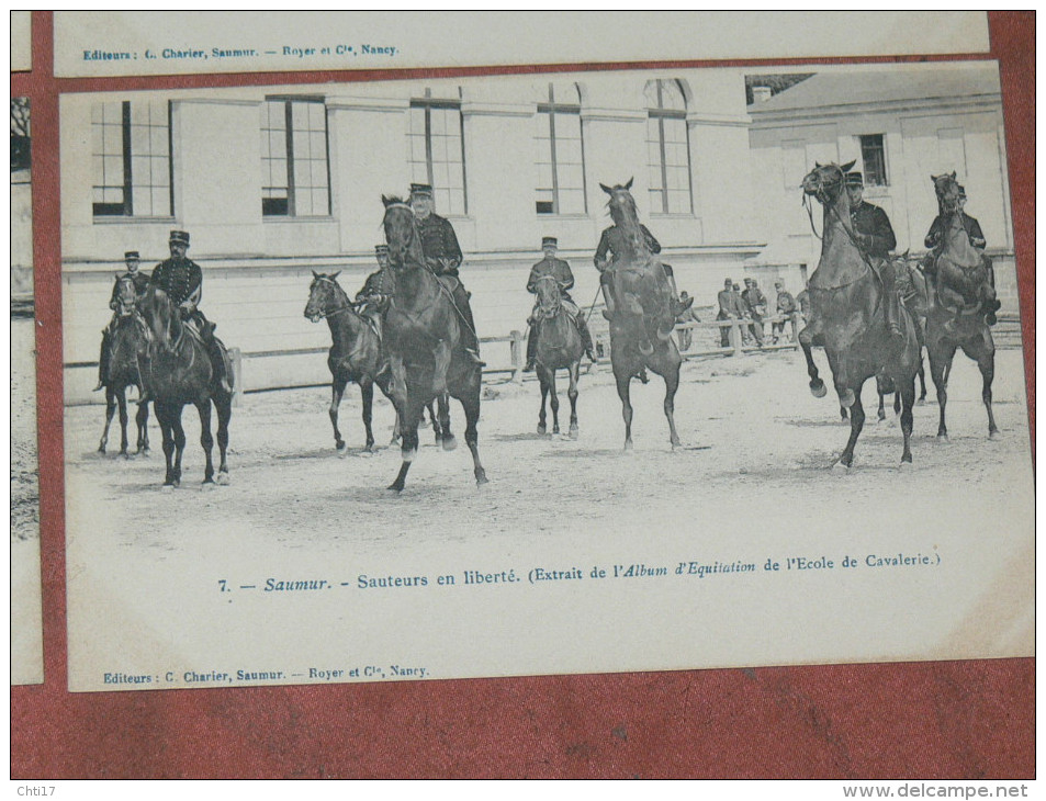 SAUMUR  1900  LOT 8 CPA N°1 A 8 / HARAS DRESSAGE EQUESTRE / TENUE ECUYER / EQUITATION  EDITEUR  C CHARIER A SAUMUR