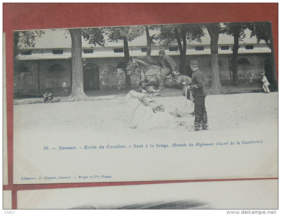 SAUMUR 1900  LOT 8 CPA N°9 A 16 / HARAS DRESSAGE EQUESTRE / SAUTEUR / CROUPADE / EQUITATION  EDITEUR  C CHARIER A SAUMUR - Saumur