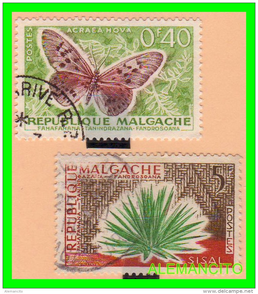 MALGACHE ,MADAGASCAR RÉPUBLIQUE - 2 SELLOS - Madagascar (1960-...)