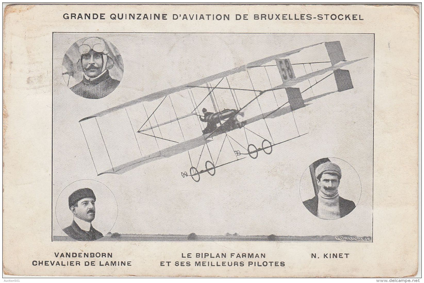 27198g  QUINZAINE D'AVIATION BRUXELLES - STOCKEL - VANDENBORN - BIPLAN FARMAN - N. KINET - 1910 - Woluwe-St-Pierre - St-Pieters-Woluwe