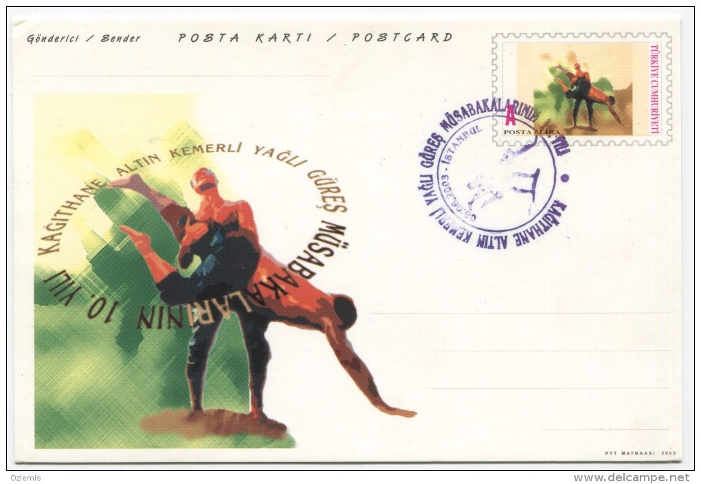 TURQUIE,TURKEI,TURKEY LUBRICATION WRESTLING POSTCARD - Ganzsachen