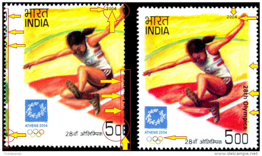 ATHLETICS-ATHENS OLYMPICS-MASSIVE ERROR-SCARCE-INDIA-2004-MNH-TP-268 - Verano 2004: Atenas - Paralympic