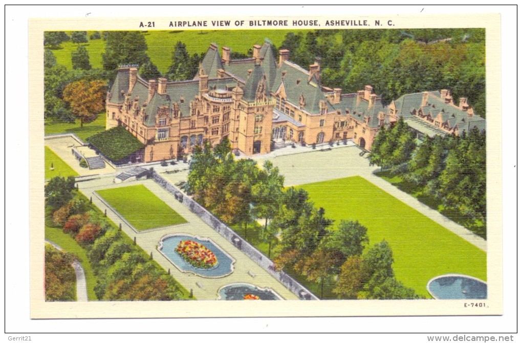 USA - NORTH CAROLINA - ASHEVILLE; Biltmore House, Airview - Asheville