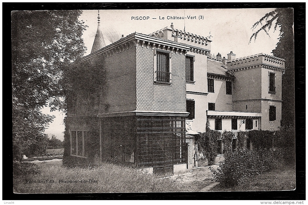 CPA ANCIENNE- PISCOP (95)- LE CHATEAU VERT EN TRES GROS PLAN - Pontcelles