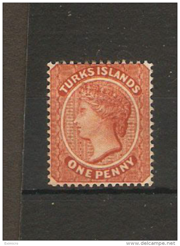 TURKS ISLANDS 1883 1d Orange - Brown  SG 55 Watermark Crown CA (reversed) MOUNTED MINT Cat £100 - Turks & Caicos