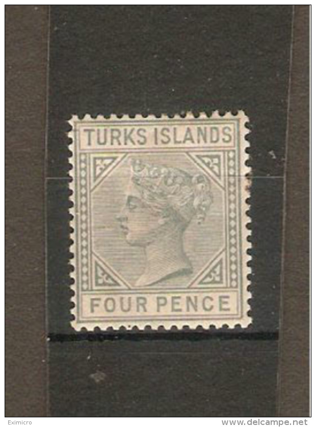 TURKS ISLANDS 1884 4d  SG 57 Watermark Crown CA MOUNTED MINT Cat £40 - Turks- En Caicoseilanden