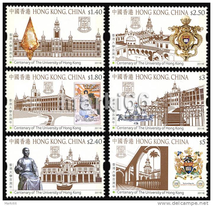 Hong Kong - 2011 - The University Of Hong Kong Centenary - Mint Stamp Set - Unused Stamps