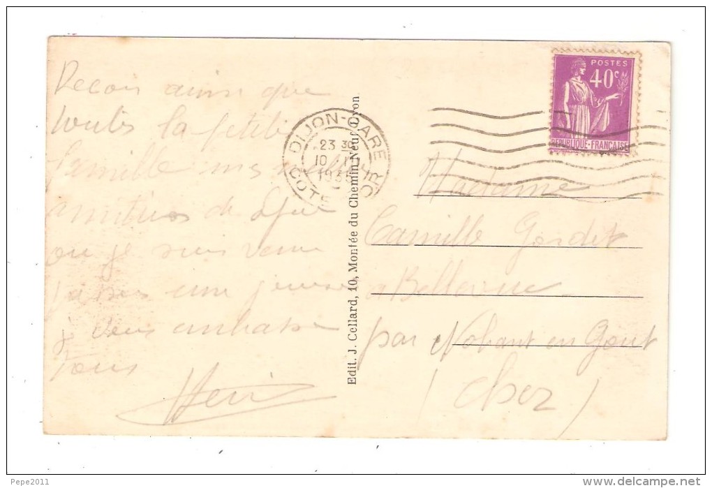 CACHET HEXAGONAL 18 NOHANT EN GOUT Sur Carte De Lyon Place Du Pont 1935 - 1921-1960: Modern Period