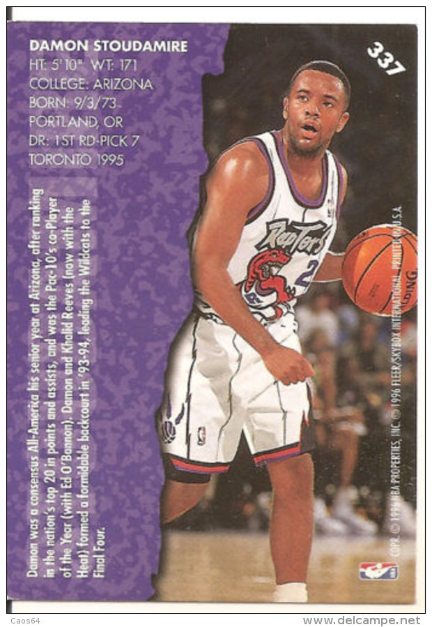 CARD NBA FLEER 95-96 DAMON STOUDAMIRE  N 337 - Altri & Non Classificati