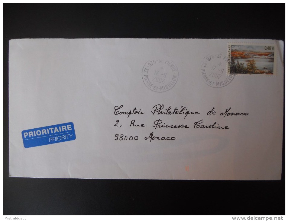 Saint Pierre Et Miquelon Lettre De St Pierre 2002 Pour Monaco - Lettres & Documents