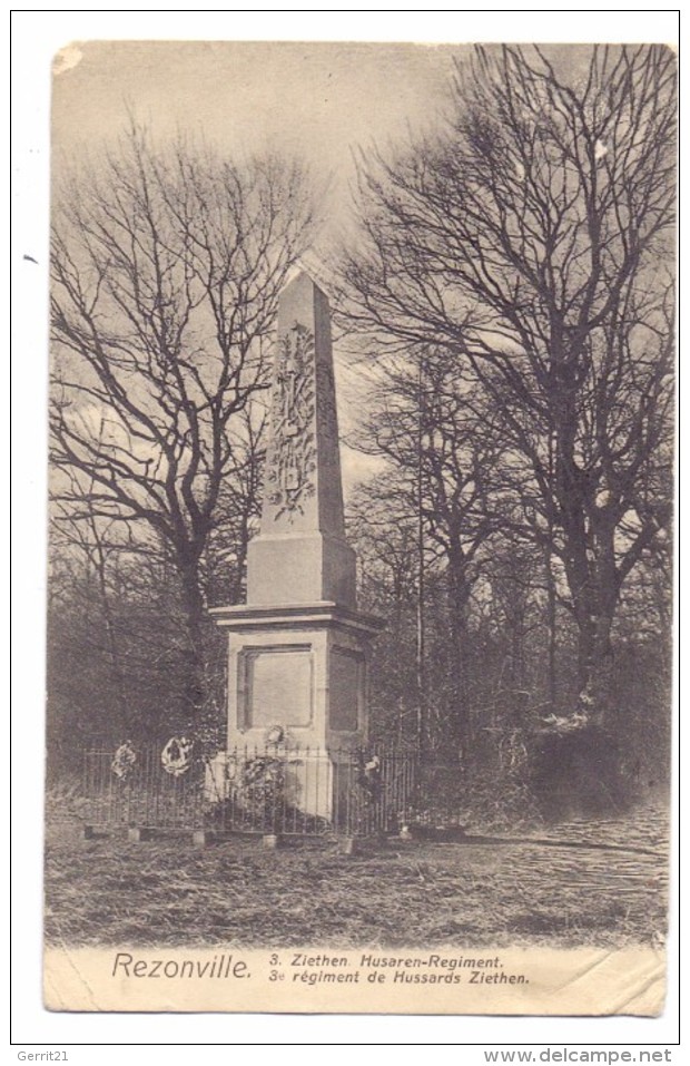 F 57130 REZONVILLE, Militär Denkmal, 1907, Bernhoeft-Lux., Eckmangel - Ars Sur Moselle