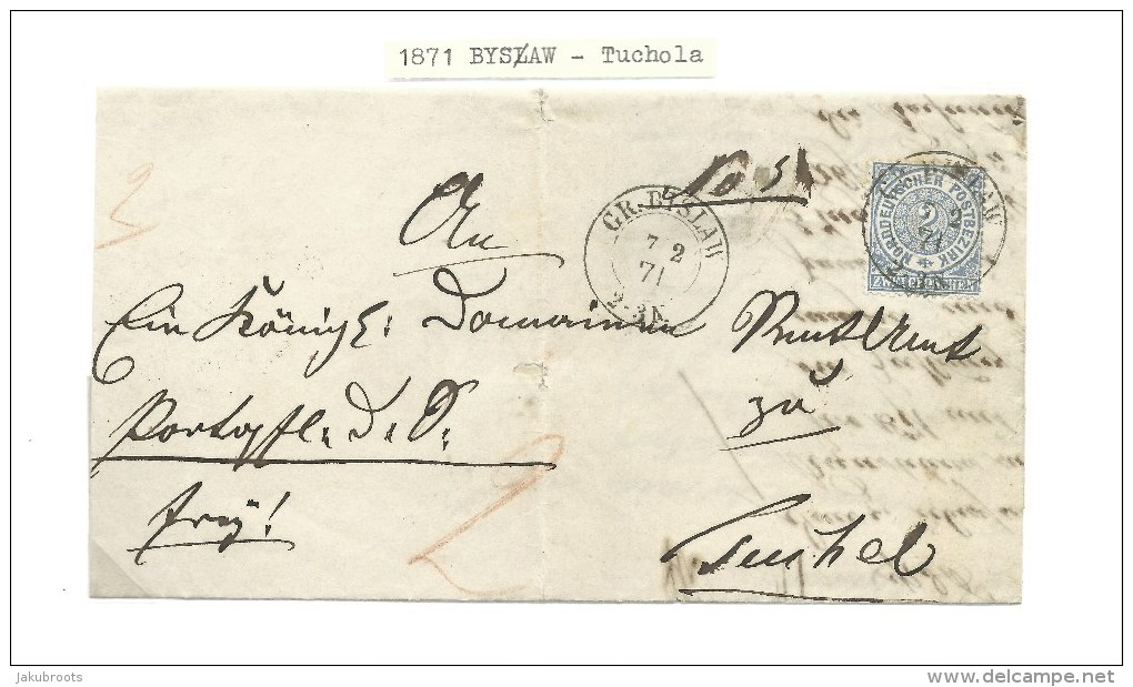 1871. ENTIRE LETTER. GERMAN OCCUPATION. GR. BYS&#321;AW --TUCHOLA - ...-1860 Préphilatélie