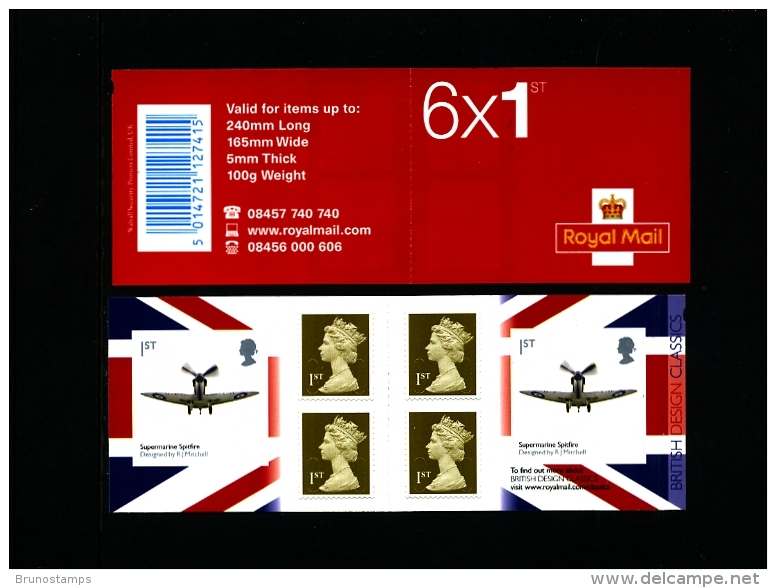 GREAT BRITAIN - SELF-ADHESIVE BOOKLET 6 X 1st  SPITFIRE  MINT NH  PM 25 - Libretti