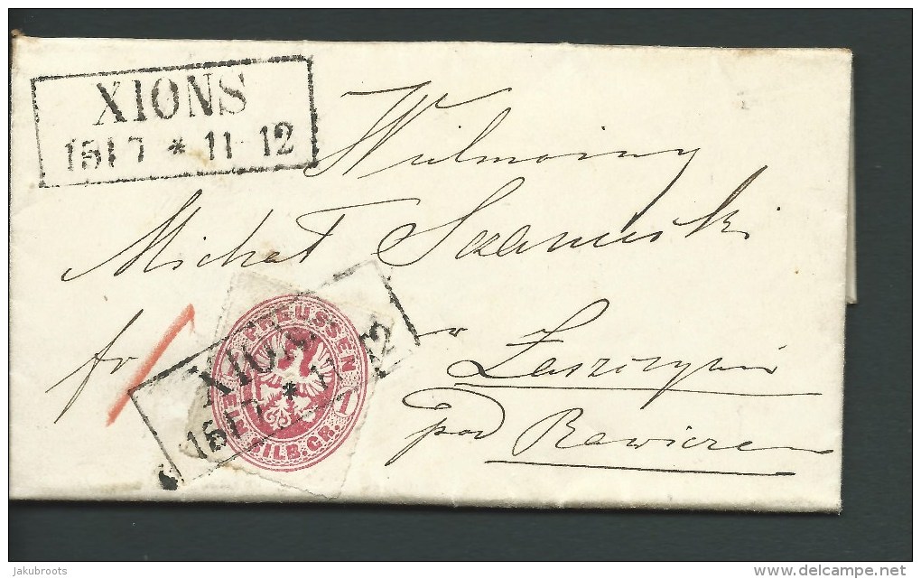 1867. ENTIRE  LETTER. GERMAN  OCCUPATION. KSI&#260;&#379;--&#321;ASZCZYCZYN - ...-1860 Préphilatélie