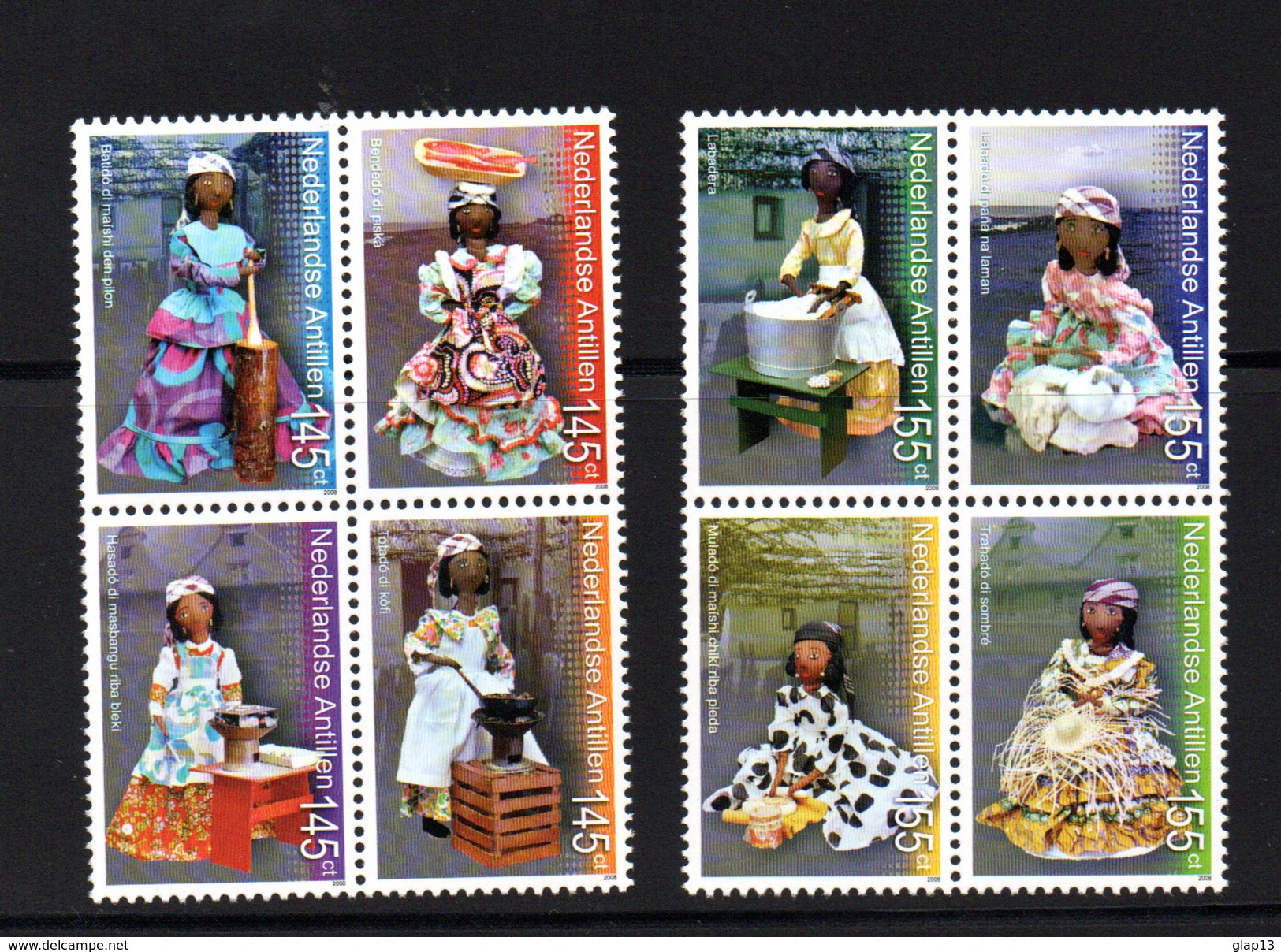 ANTILLES NEERLANDAISES 2008 TIMBRES NEUF** N°1756/63 LE TRAVAIL SILENCIEUX DES FEMMES - Antillen