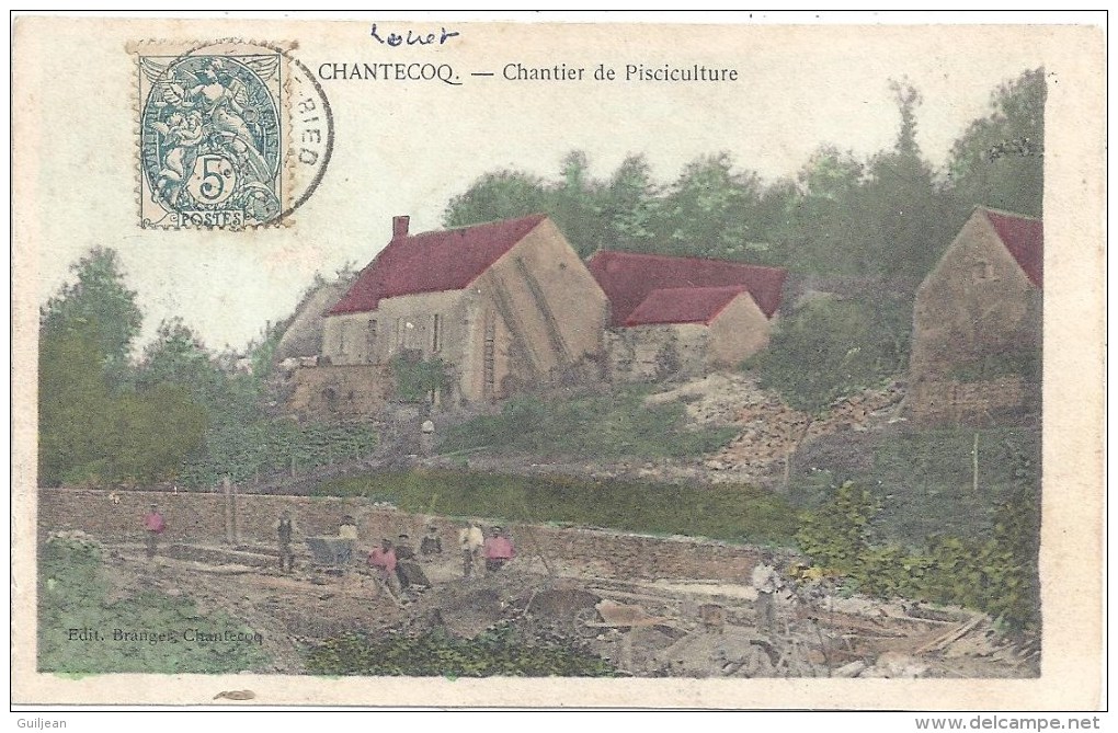 45 - CHANTECOQ - Chantier De Pisciculture - Carte Colorisée -  Circulé - Sonstige & Ohne Zuordnung