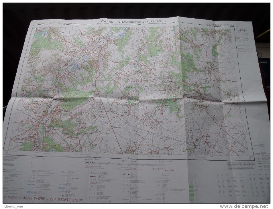WAVRE - CHAUMONT-GISTOUX ( Nr. 40 / 1-2 ) Anno 1972 Schaal / Echelle / Scale 1: 25.000 ( Stafkaart : Zie Foto´s ) ! - Autres & Non Classés