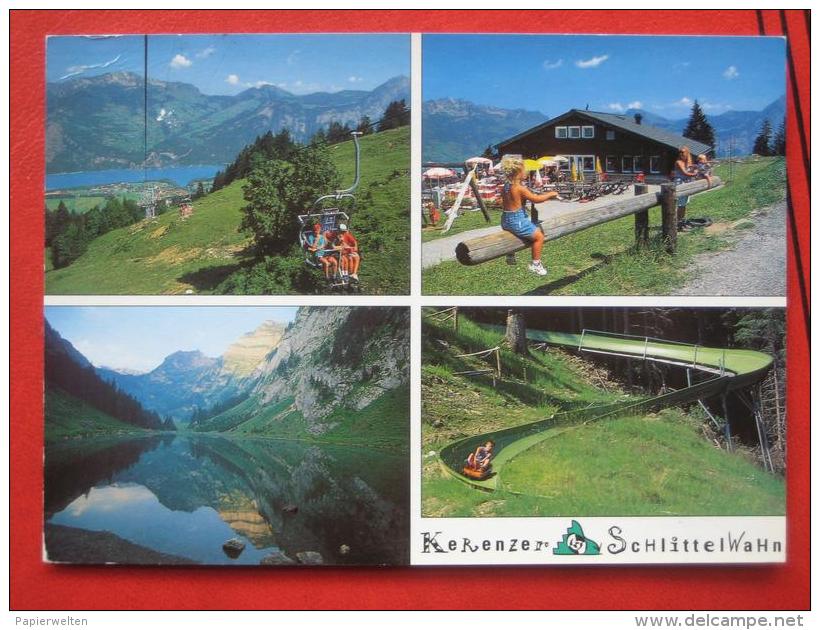 Glarus Nord (GL) Filzbach - Mehrbildkarte Kerenzer Schlittelwahn - Filzbach