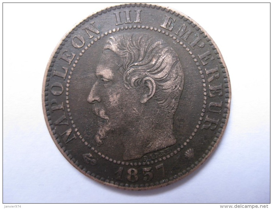5 Centimes 1857 MA Marseille NAPOLEON III Tête Nue. - 5 Centimes