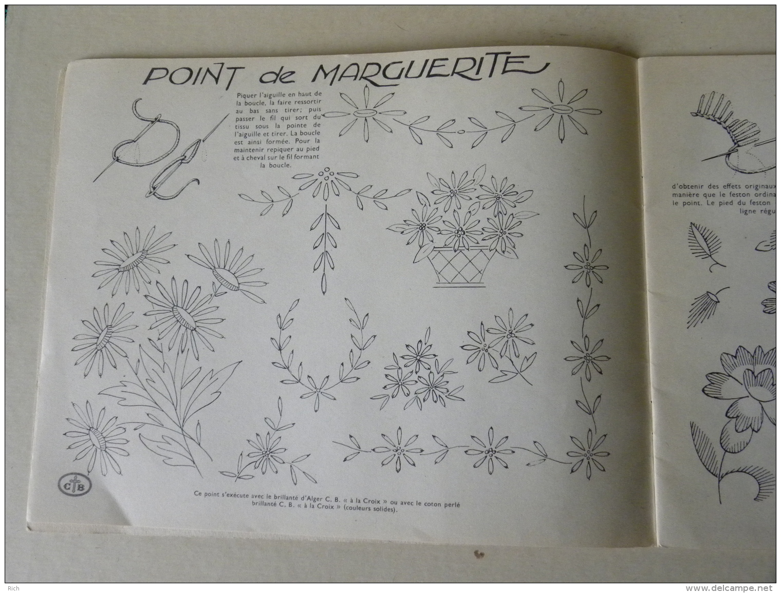 Album Collection FLORIA - Tous Les Points De Broderie - Margot Editeur 1949 - Point De Croix