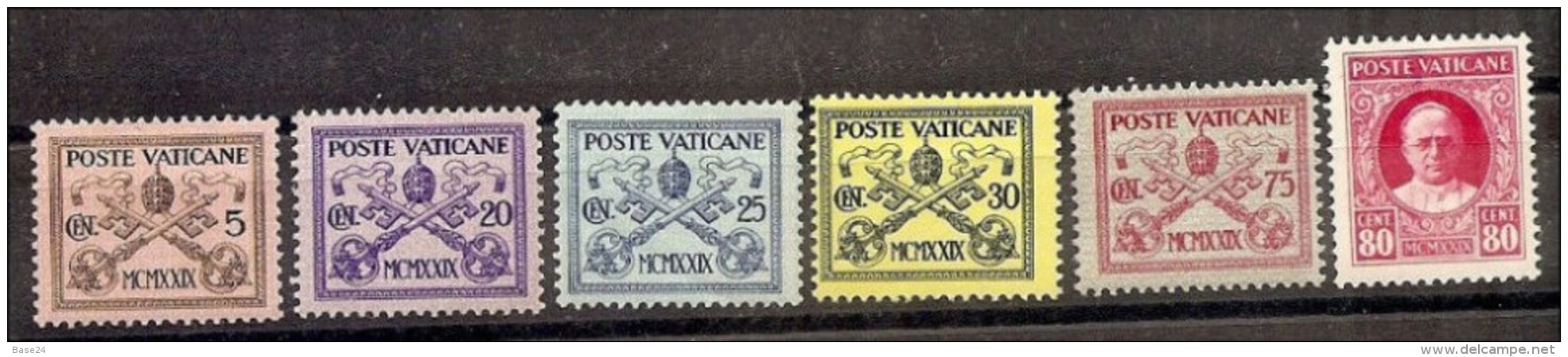 1929 Vaticano Vatican CONCILIAZIONE 5c, 20c, 25c, 30c, 75c, 80c MLH* - Nuovi