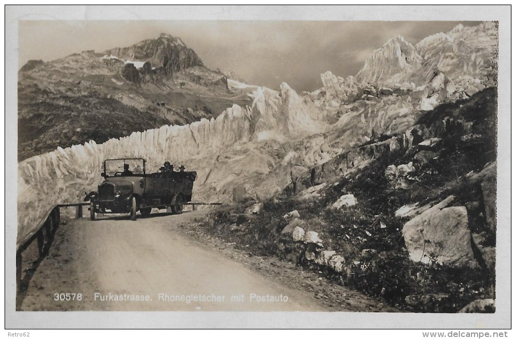 FURKASTRASSE &#8594; Saurer-Postauto Beim Rhonegletscher, Ca.1935 - Autres & Non Classés