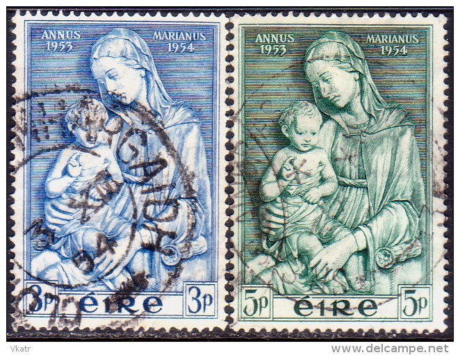 IRELAND 1954 SG #158-59 Compl.set Used Marian Year - Used Stamps