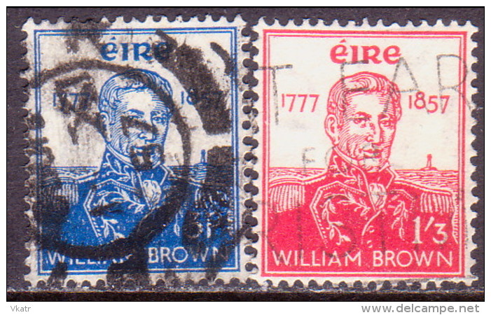 IRELAND 1957 SG #168-69 Compl.set Used Admiral William Brown - Used Stamps