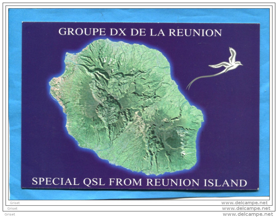 REUNION Carte Radio  -groupe DX De La Réunion -l'ile  Vue De Trés Haut - - Autres & Non Classés