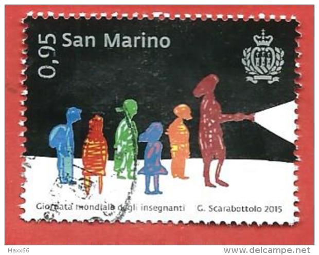 SAN MARINO USATO - 2015 - Giornata Mondiale Degli Insegnanti - Sagome Di Alunni E Insegnante - € 0,95 - S. 2480 - Gebruikt