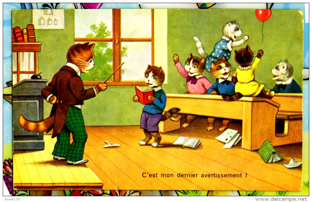 Chats Humanises A L´ecole 2 Scans - Dressed Animals