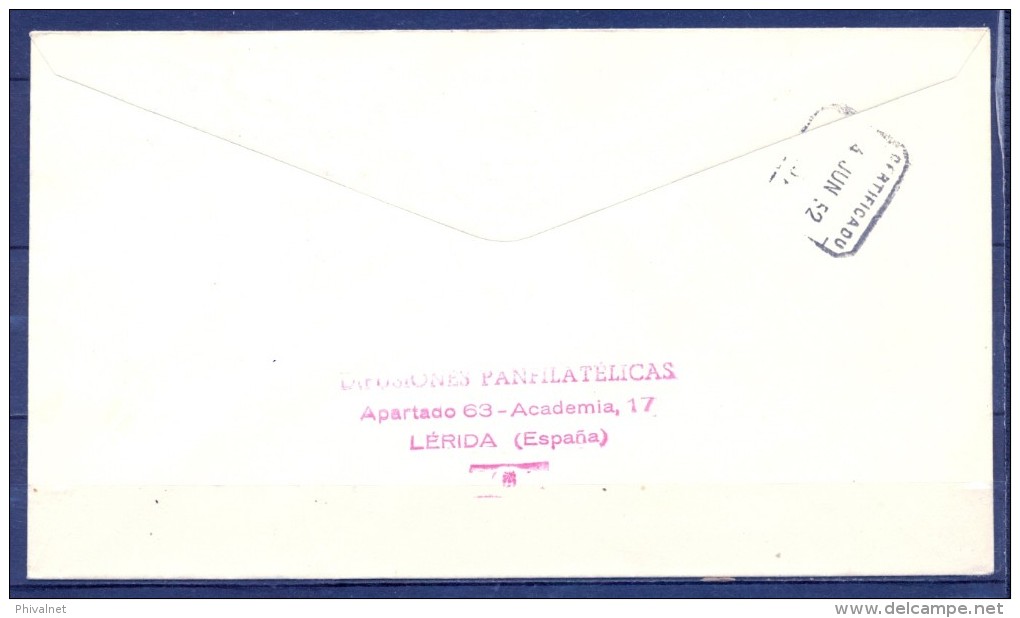 1952 , GUINEA ESPAÑOLA , ED. 314 / 316 , SOBRE DE PRIMER DIA DE CIRCULACIÓN , PRO INDÍGENAS - Guinea Española