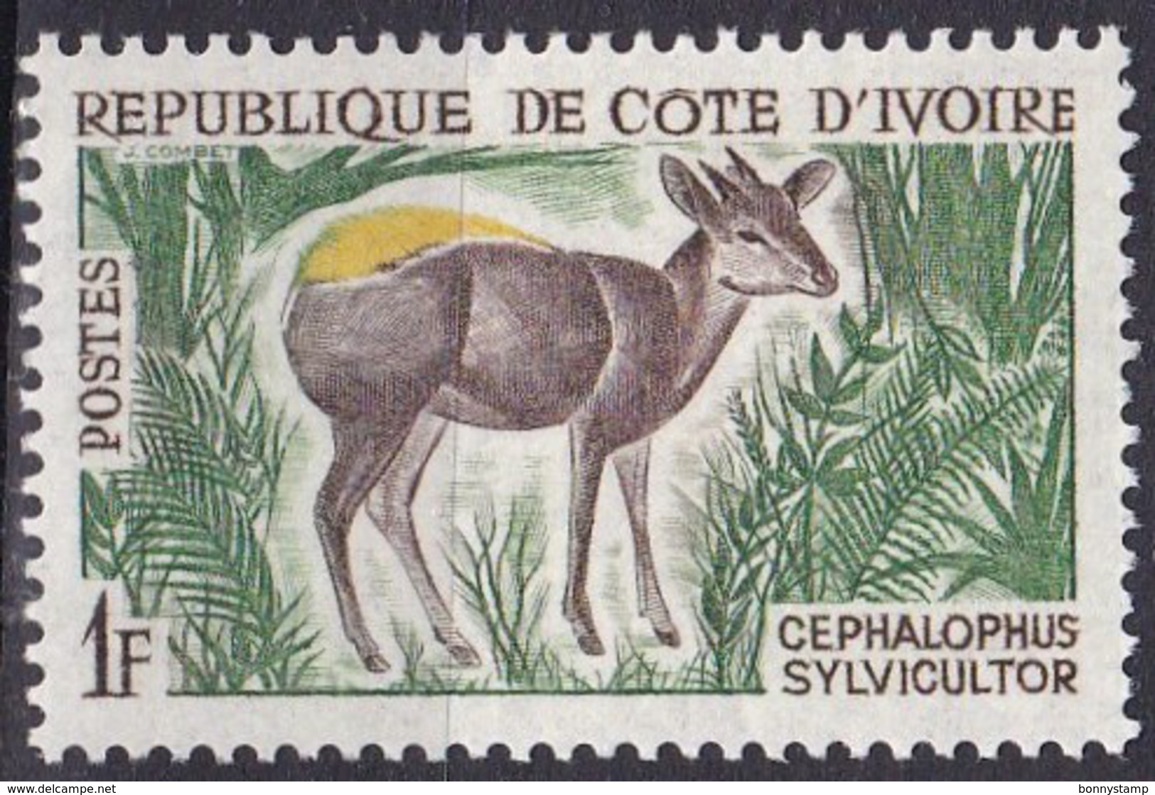 Costa D'Avorio, 1963/64 - 1f  Yellow-backed Duiker - Nr.201 MNH** - Selvaggina